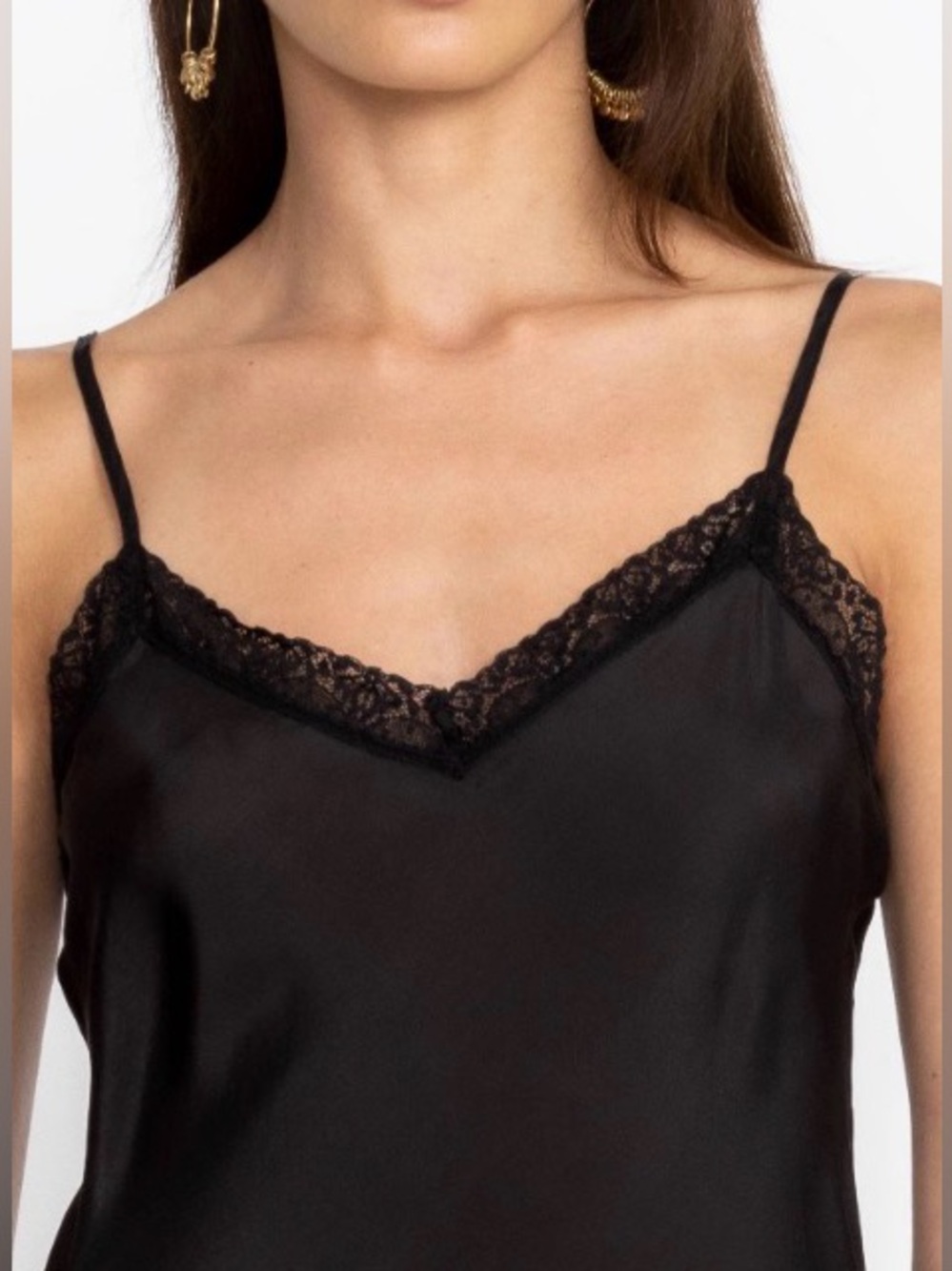 Johnny Was Midi Length Silk Slip in Black New with Tags @k_wohlschlegel - Picture 4 of 7